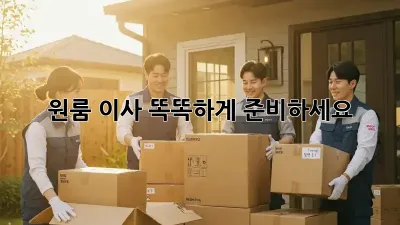 원룸 이사, 똑똑하게 준비하세요!